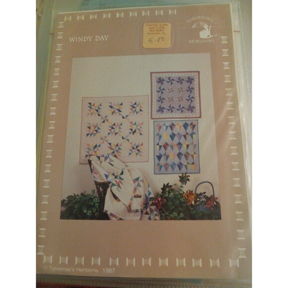 1987 Tomorrow's Heirlooms "WINDY DAY" Three Pinwheels & Kites Quilt PATTERNS - Picture 1 of 2